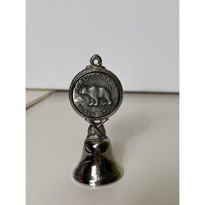 Vintage Souvenir Bell California Golden State Bear Silver
